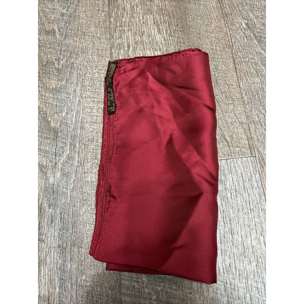 Ashear Hand Rolled Pocket Square Scarf Handkerchief Hanky 100% Silk Italian Red